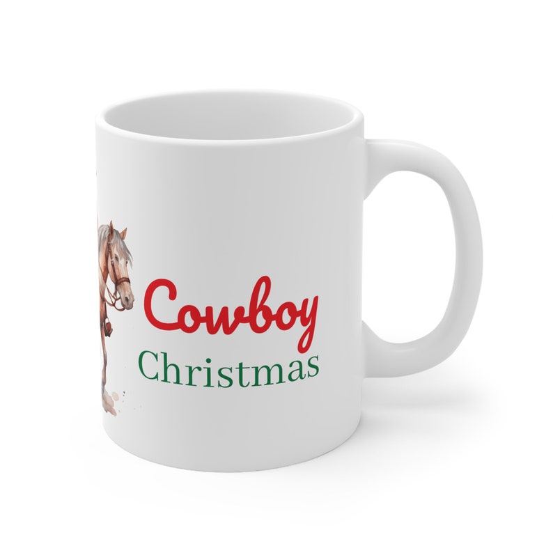Cowboy Christmas Ceramic Mug Christmas Mug Cowboy Mug Horse Lover Gift Cowboy Santa Country Christmas Western Christmas Western Santa image 4