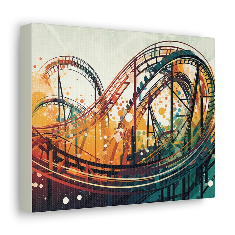 Thrilling Roller Coaster Ride Wall Art - Etsy