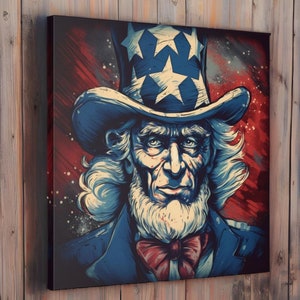 Uncle Sam in Red, White, and Blue: Artistic Wall Art Celebrating America!