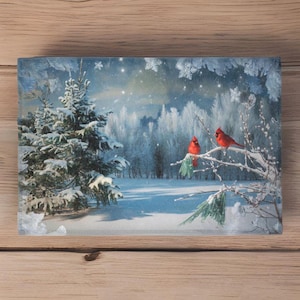 Winter Cardinals Teppich, Indoor Bereich Teppich, Verschneite Kiefern Bäume Weihnachten Kardinal Decor, Winter Wunderland Serene Schnee Szene Teppich, Urlaub Indoor Vogel