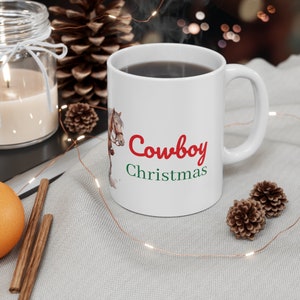 Cowboy Christmas Ceramic Mug Christmas Mug Cowboy Mug Horse Lover Gift Cowboy Santa Country Christmas Western Christmas Western Santa image 2