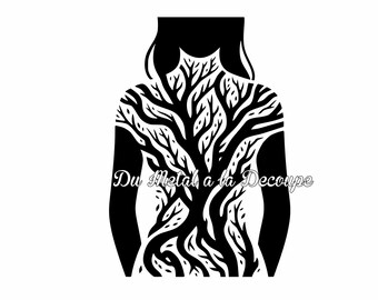 Branch women 27 / Femme branches Wall Art Tree Branch svg SVG PNG DXF laser and plasma cut