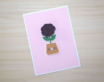 Mother’s Day Card, Handmade Mother’s Day Card, Card For Mom, Card For Her, Flower For Mom