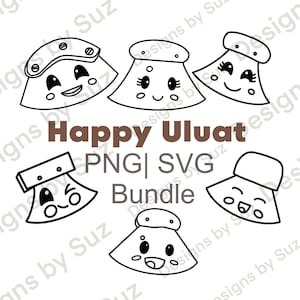 BUNDEL Happy Uluat SVG, PNG, digitaal bestand, Alaska Native Uluaq, Ulu | Sublimatie