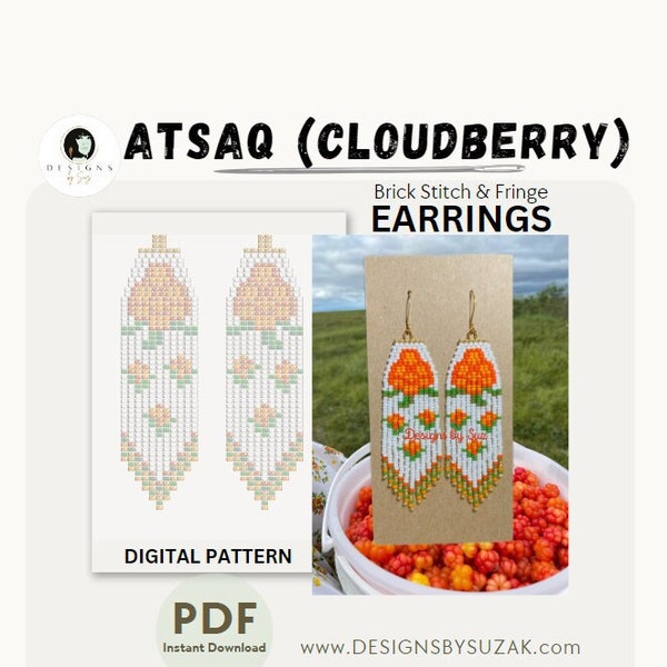 Atsaq Earring Pattern, Miyuki Round Pattern, PDF Downloadable Pattern