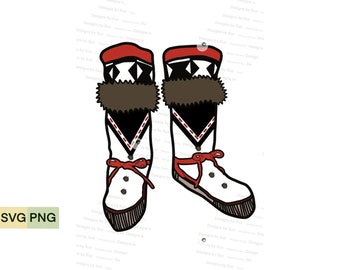 Female Piluguuk SVG, PNG, Digital File, Alaska Native Mukluk, Hand drawn Art | Sublimation