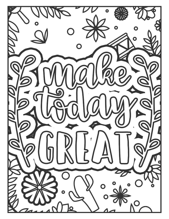 60 digital colouring pages - Mindfulness - Positivity - Self Care -  Relaxation - Adult Colouring