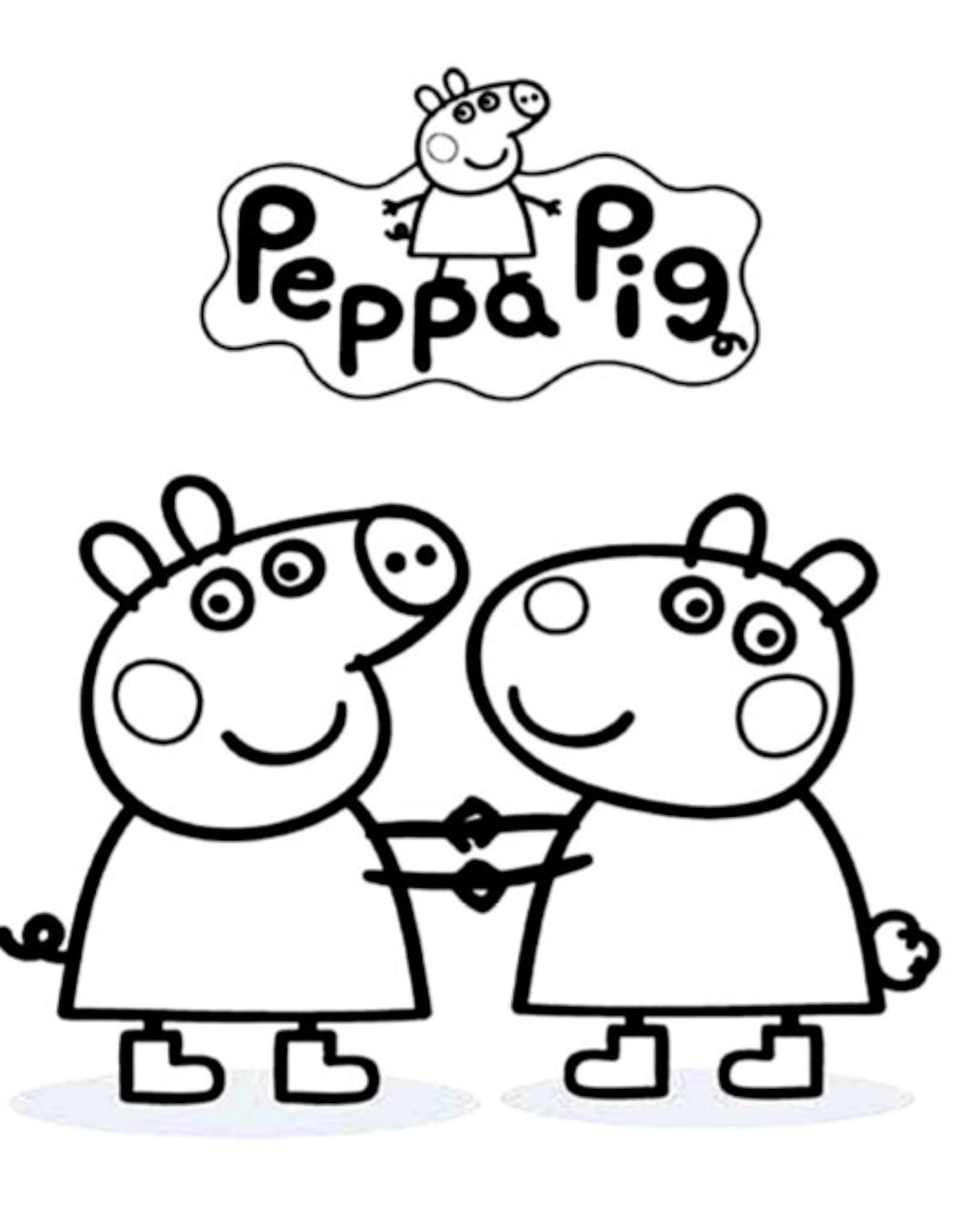 Children's Coloring Book Peppa Pig Coloring Pages | Etsy