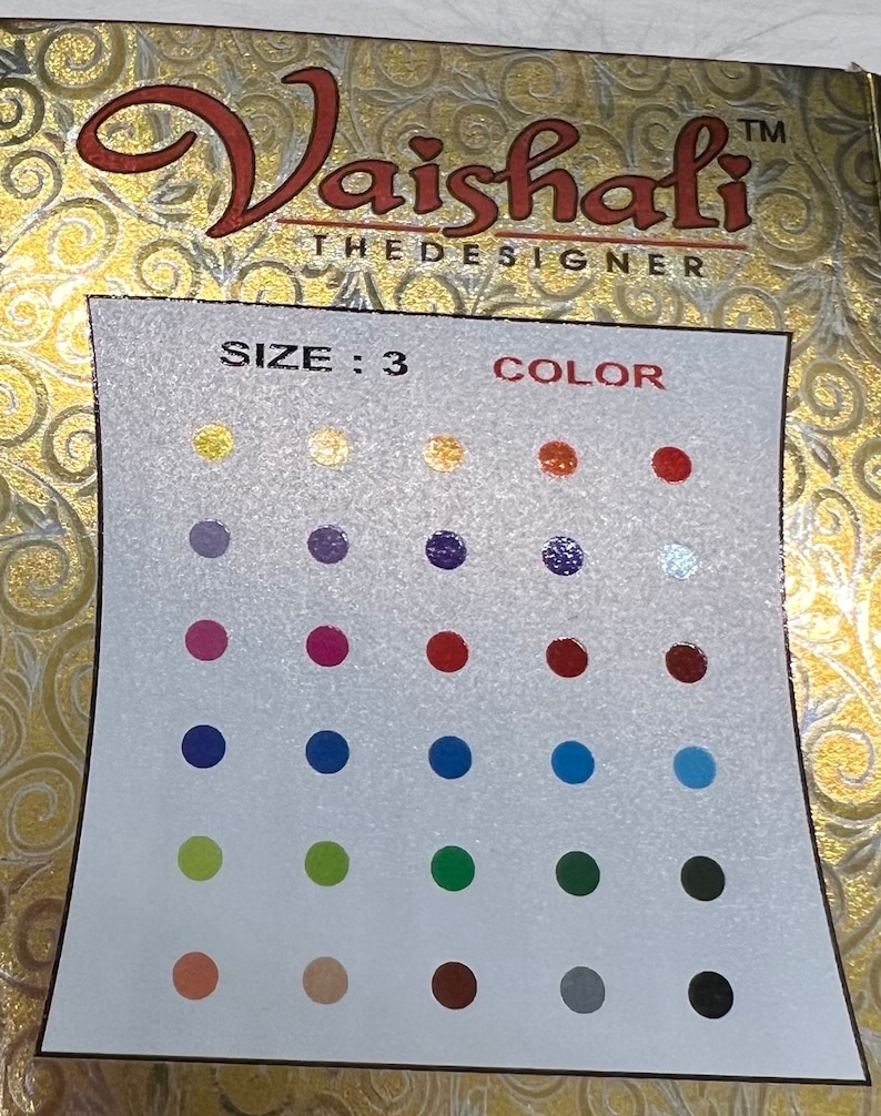 Bindi Color Chart Beautiful High Quality Mini Multi Bindi Booklet| Multi Color Bindi ...