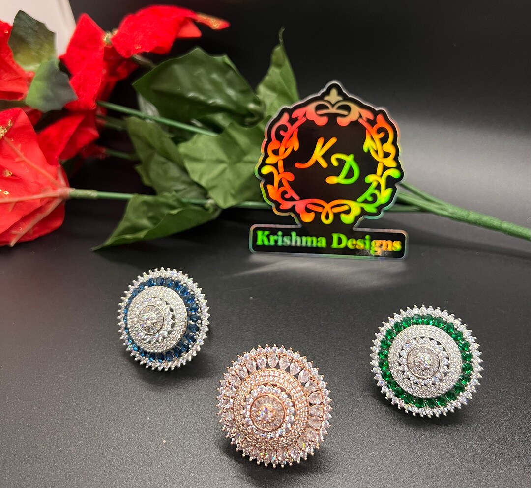 Beautiful AD Statement Chunky Rings, Indian Rings, Cocktail Rings.ad ...