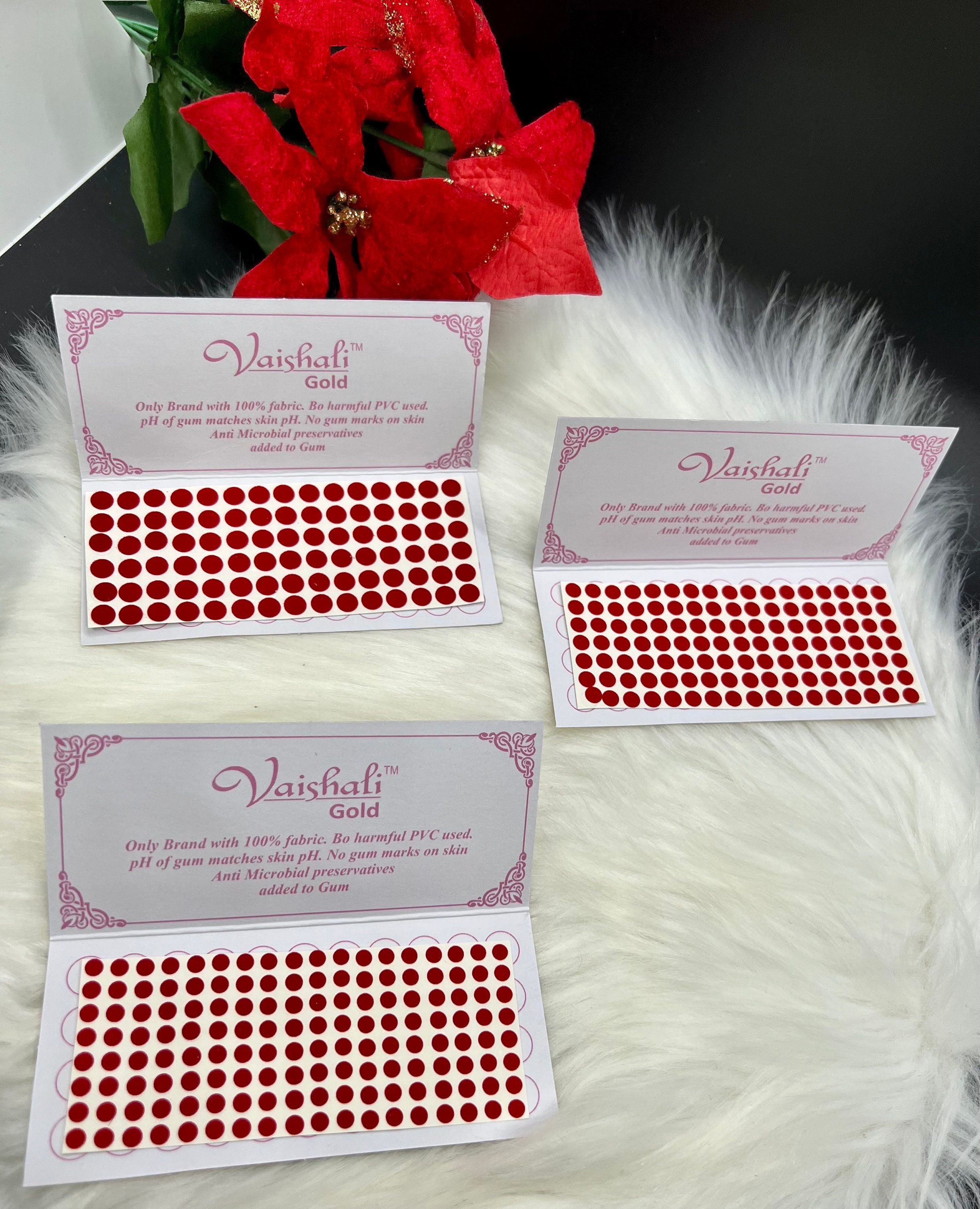 Small Red Bindi Booklet| Red Color Bindi | Total of 144 Bindis|3 ...