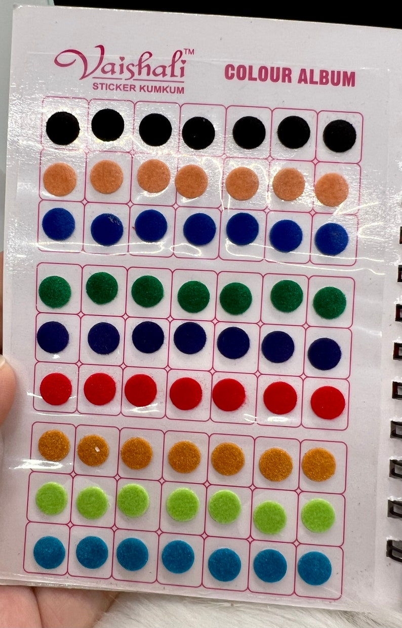 Bindi Color Chart Beautiful High Quality Multi Colored Velvet Bindi Booklet| Assorted ...