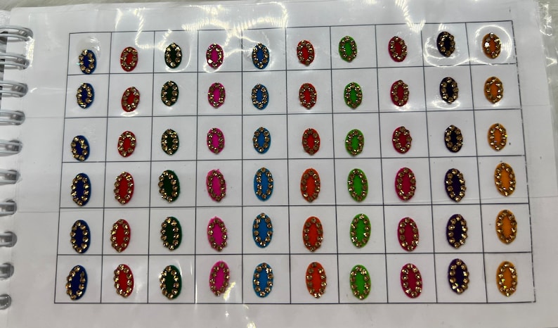 Bindi Color Chart Beautiful High Quality Bindi Booklet| Assorted Colors| Total of 300 ...