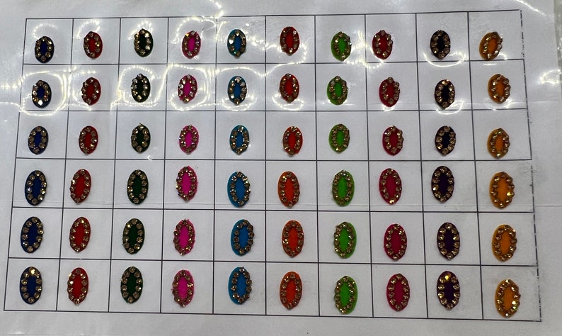 Bindi Color Chart Beautiful High Quality Bindi Booklet| Assorted Colors| Total of 300 ...