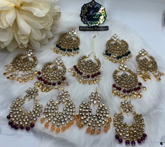 Buy Awesome Kundan Big Jhumka Style Earrings Jewelry Set, Pearls  Guttapusalu Style Earrings Set, South Indian Earrings, Punjabi Earrings.  Online in India - Etsy