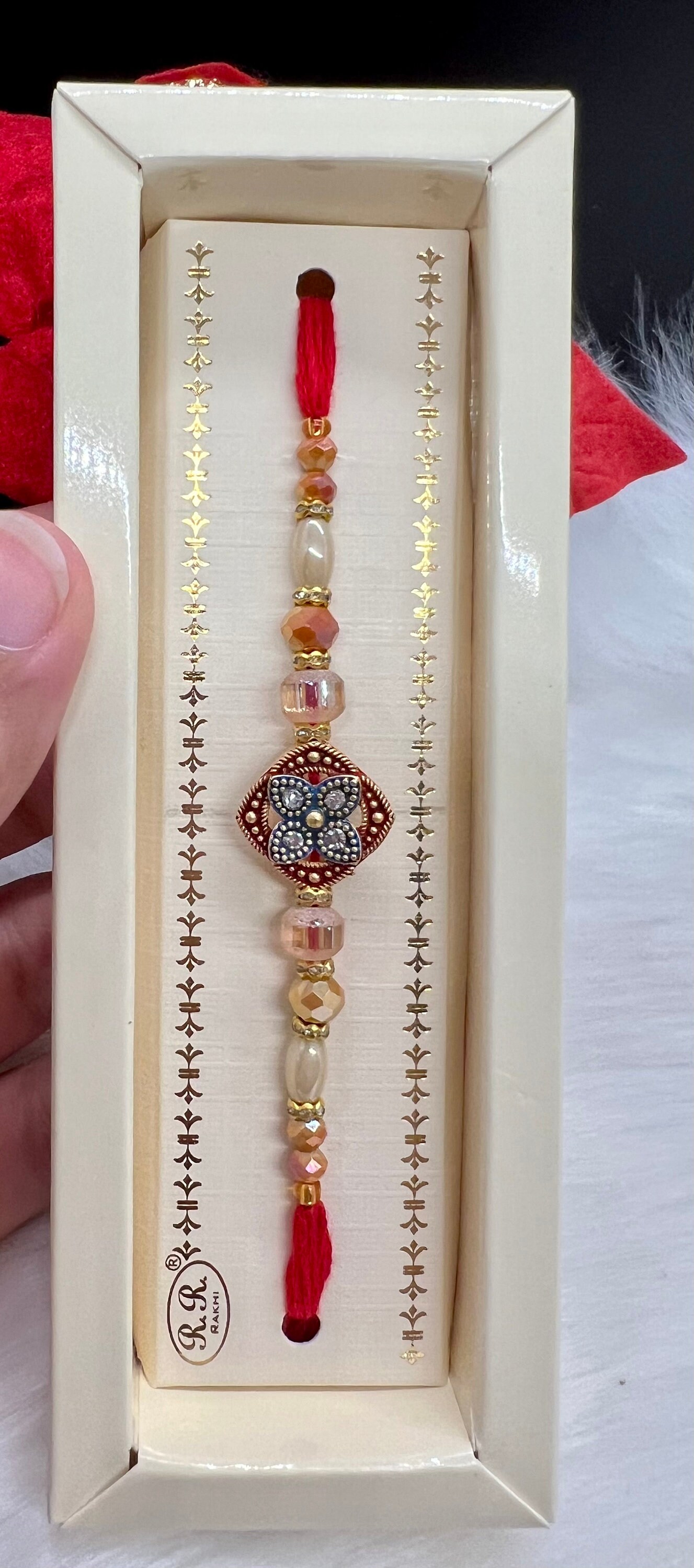 Set De 2 Rakhi Traditionnels Pour Frère - Bracelets Et Carte Pour Raksha Bandhan