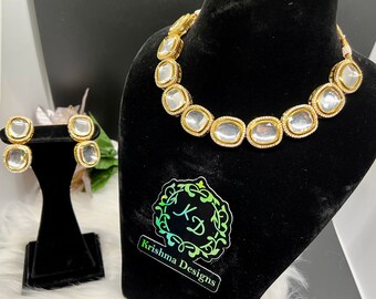 Beautiful Uncut Sabyasachi style Kundan Necklace /Victorian Necklace/Pakistani Jewelry/Indo Western/Big Kundan Necklace/Indian jewelry