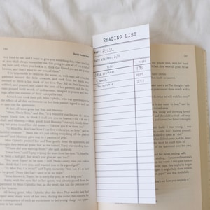 Lezen van log bladwijzer, boekenlijst bladwijzer, afdrukbare bladwijzer, vintage leeslog bladwijzer, bladwijzer afdrukbaar, boektracker afdrukbaar, PDF