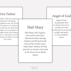 Catholic Prayer Cards Printable, 11 Catholic Prayers Bundle, Our Father Prayer, Catholic Kids Prayers, Catholic Printable, Prayer Cards, PDF