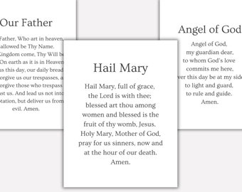 Catholic Prayer Cards Printable, 11 Catholic Prayers Bundle, Our Father Prayer, Catholic Kids Prayers, Catholic Printable, Prayer Cards, PDF
