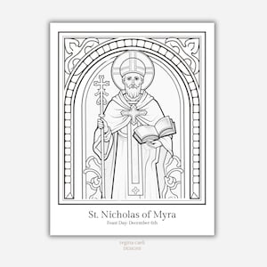 St. Nikolaus Malseite, Weihnachten Malseite, St. Nick Malseite, Katholische Malseite, Printable Malseite, PDF