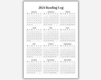 Journal de lecture 2024, Journal de lecture imprimable, Journal de lecture pour les familles, Journal de lecture annuel, Journal de lecture annuel imprimable pour l’école à la maison, PDF