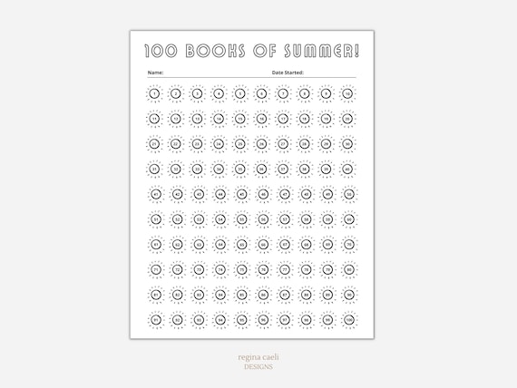 100 Books of Summer Printable Summer Reading Printable | Etsy