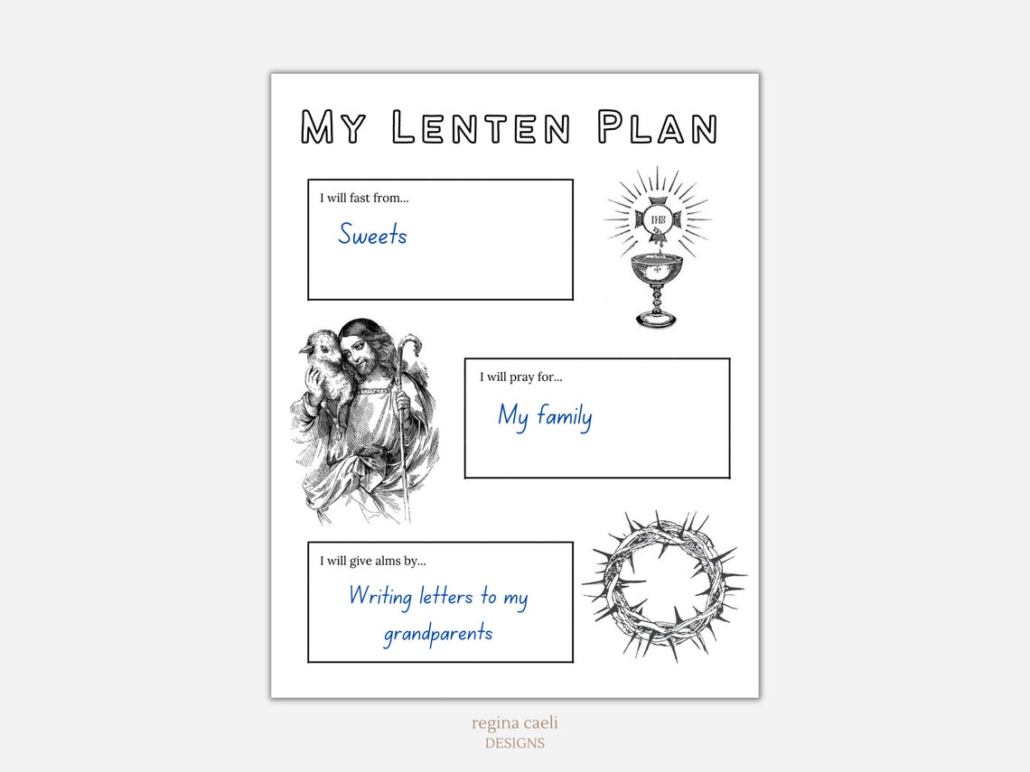 My Lenten Planner, Printable Lent Coloring Sheet, Children's Lent ...