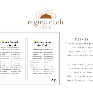 Saints Around the World Printable Game, All Saints Day Game, All Saints ...
