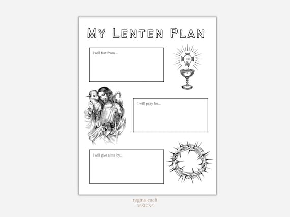 My Lenten Planner Printable Lent Coloring Sheet | Etsy