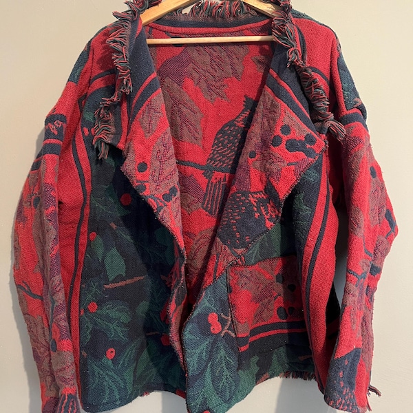 Upcycled Kardinal Blanket Cardigan