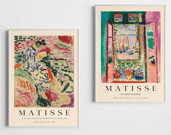 Matisse print, matisse set of 2, Matisse The Open Window, la japonaise sketch Poster, Museum Exhibition, wall art, Home decor, Digital art