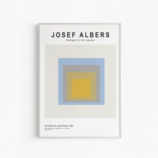 Josef Albers, Josefr Albers poster, Josef albers ten works color, Albers art print, Colorful wall decor, Digital download