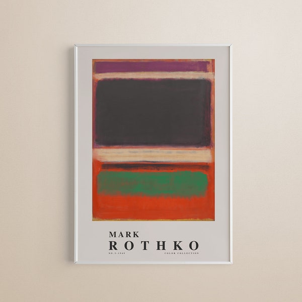 Mark Rothko Decor, Mark Rothko print, color print, Exhibition print , Art exhibition, Museum art Decor, Rothko Art, Digital download