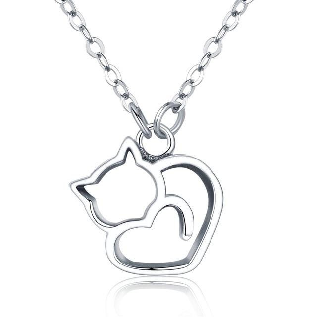 cat pendant sterling silver