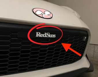 GR86 Initial D Inspired RedSuns Team License Plate Delete Decal Sticker for 2022 2023 2024 GR86