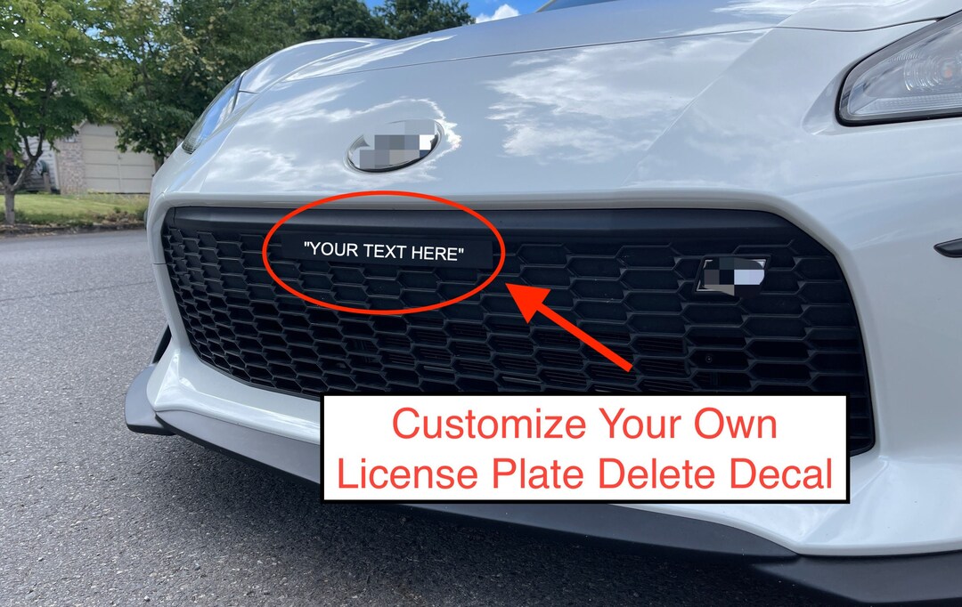 Customizable GR86 License Plate Delete Decal Sticker for 2022 Etsy