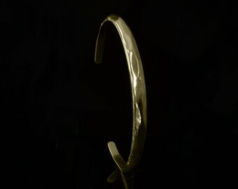14K Yellow Gold Hammered Cuff