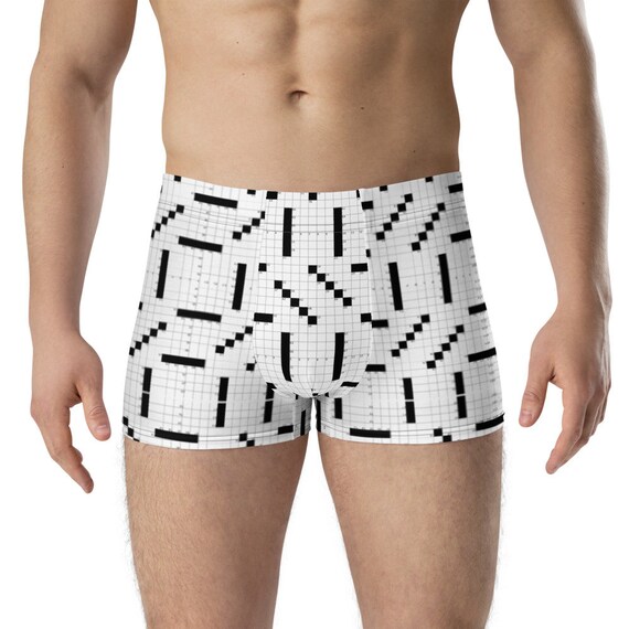 Crossword Puzzle Grid Boxer Briefs by Literalistic Etsy