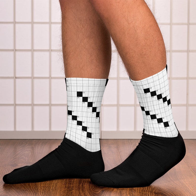 Crossword Puzzle Grid Socks - Etsy