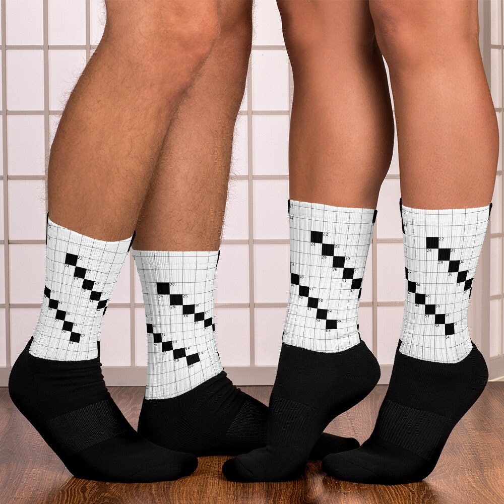 Crossword Puzzle Grid Socks Etsy