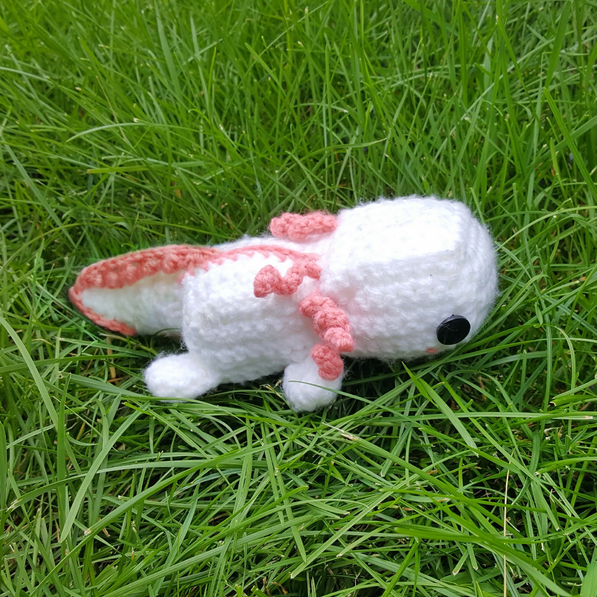 Muñeco Axolotl Crochet Muñeco De Crochet Ajolote Motivacional - Hecho A Mano, Tamaño 7x6 Cm, Color Rosa Decoración Hogar Tierna