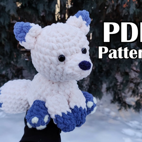 Marshmallow the Arctic Fox PDF Crochet Pattern | Adorable Minecraft-inspired snowy fox plushie | Perfect gift for a child, teen, or baby!