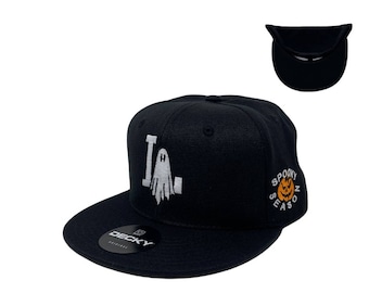 Los Angeles Ghost Snapback Hat All Black