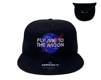 Fly Me to the Moon Snapback Hat All Black - Etsy