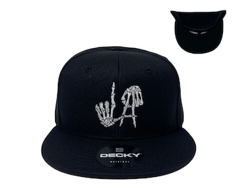 Los Angeles Bones Snapback Hat All Black