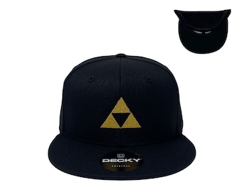 Triforce Snapback Hat All Black