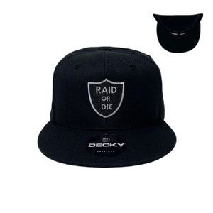 Raid or Die Snapback Hat All Black