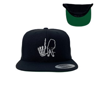 Los Angeles Bone Black Hand Snapback Hat