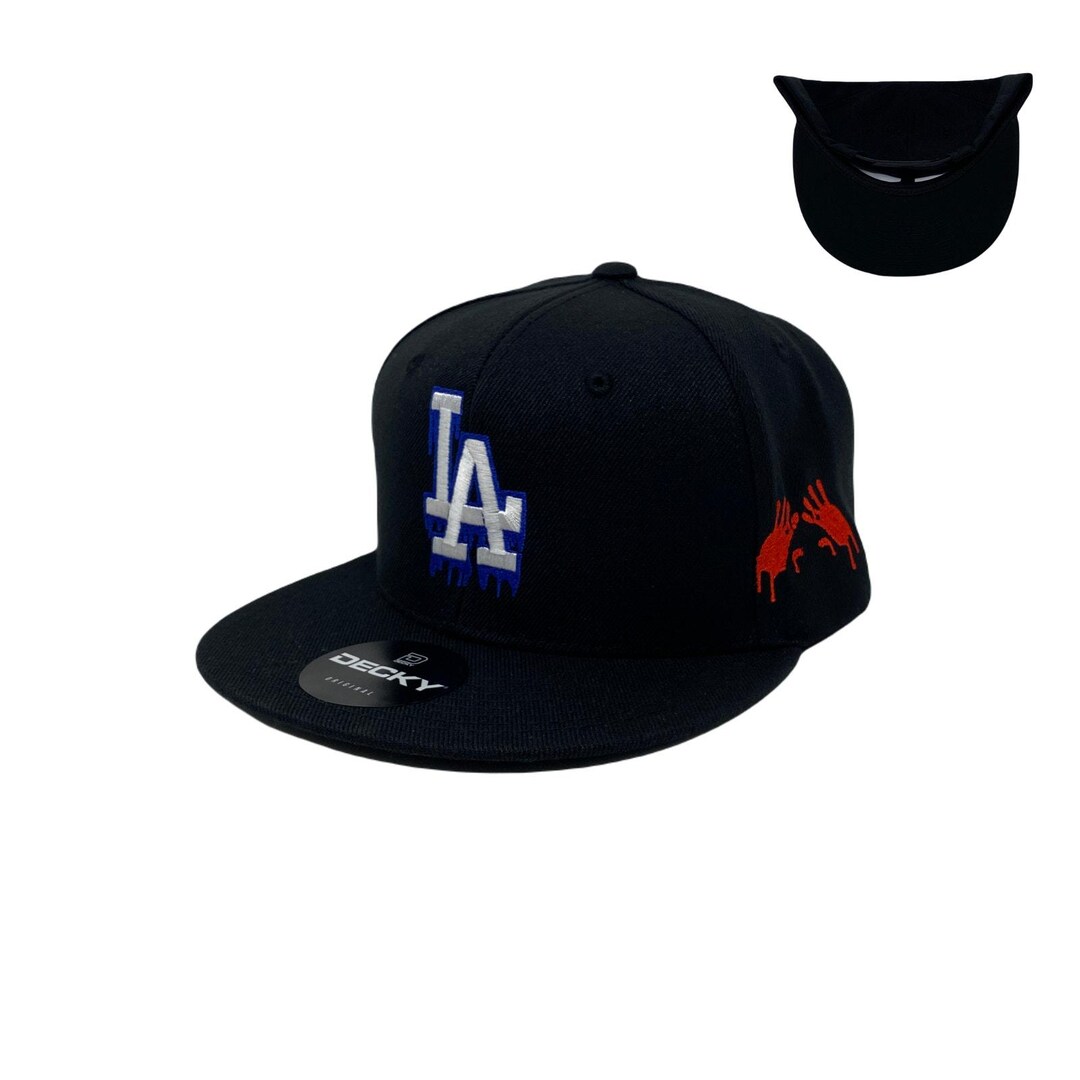 Los Angeles LA Drip (wht/bl/red) Bloody Hands Snapback Hat - Etsy